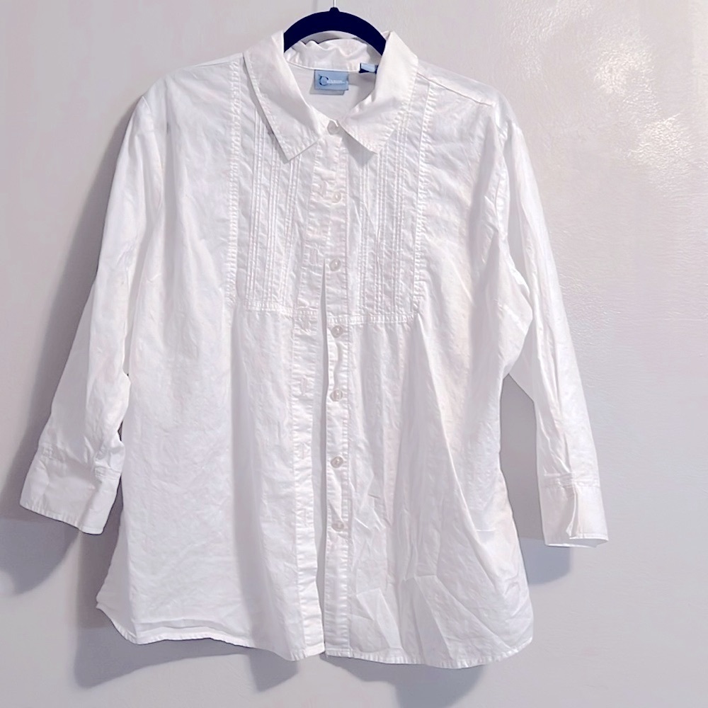 Classic elements white  button up shirt